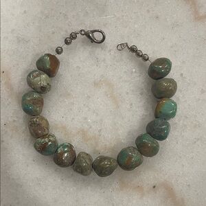 Turquoise and Brown Beaded Bracelet